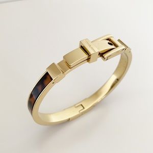 Michael Kors Tortoise Shell Gold Buckle Bracelet